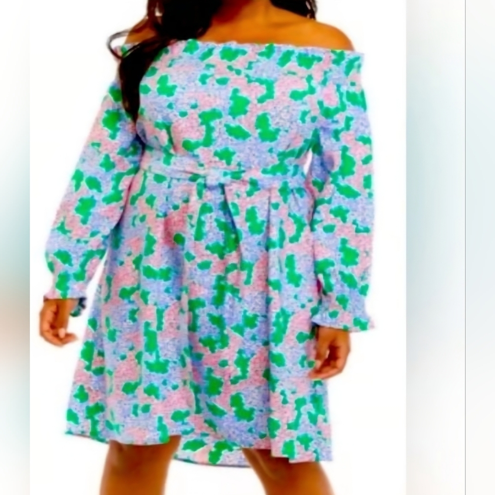 Crown & Ivy Hello Spring Off Shoulder Dress Mini‎ Multicolor Womens 0X